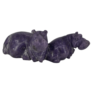 Carved Lepidolite Hippos