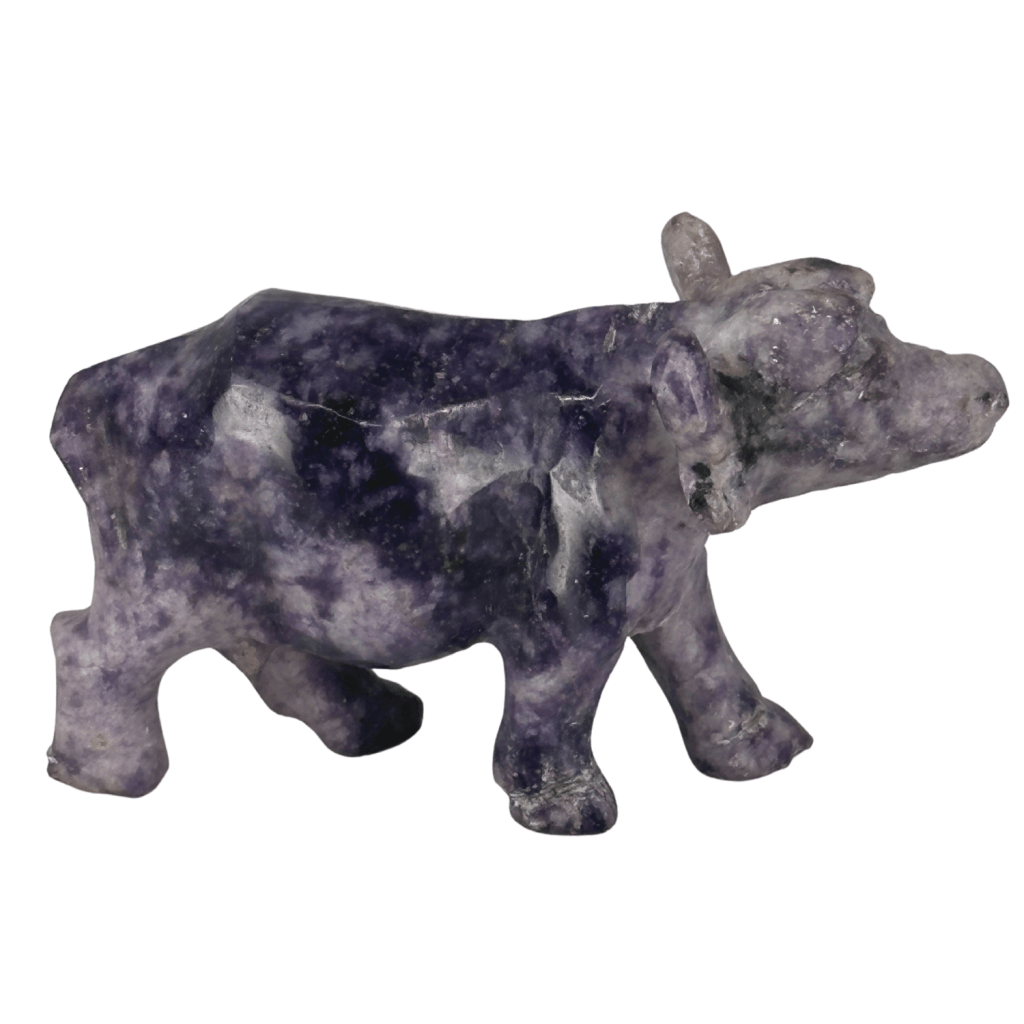Carved Lepidolite Buffalo