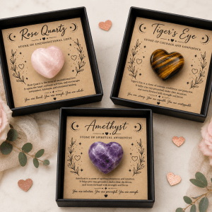Polished Crystal Heart Gift Set
